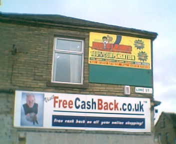 We carried out a billboard advertising campaign in Yorkshire to build the FreeCashback.co.uk brand. This particular billboard is on one of the busiest roads in Bradford and was about three metres long by one metre high.