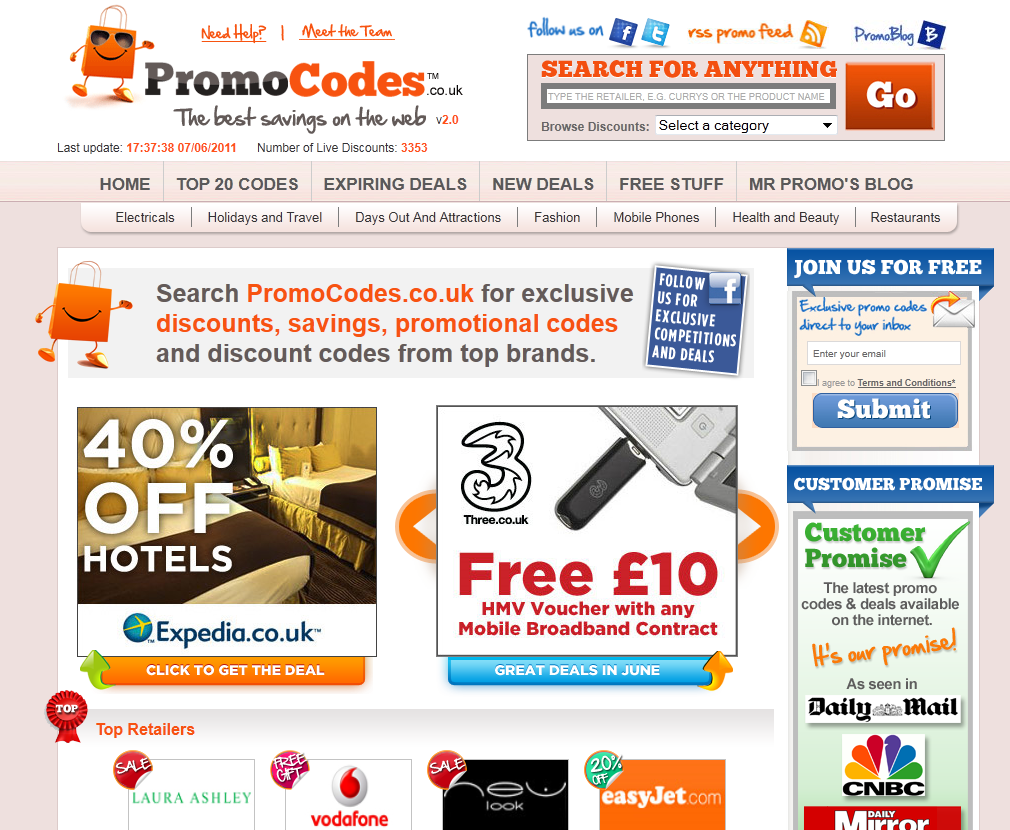 PromoCodes is a great looking UK voucher code site PromoCodes is a great looking UK voucher code site